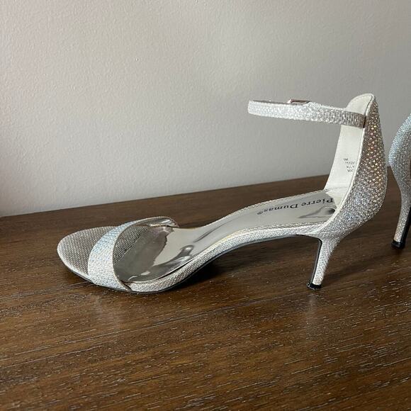 Pierre Dumas Woman’s Margaret 3 Silver 3” Heels Ankle Strap Dress Shoe- Size 9M - Picture 6 of 12